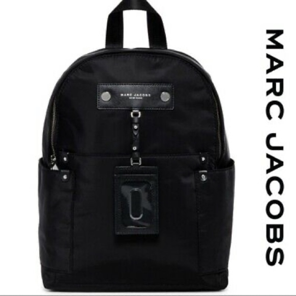 Marc Jacobs Black Large Preppy Nylon Backpack Bag